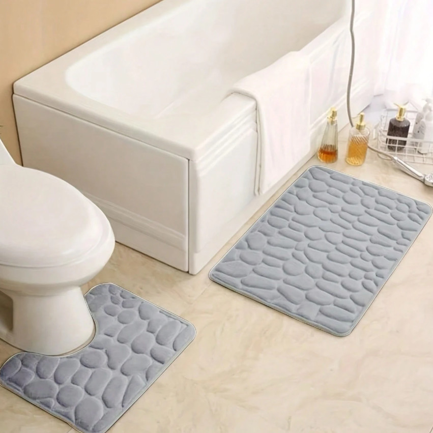 szary dywan łazienkowy 2-pack
