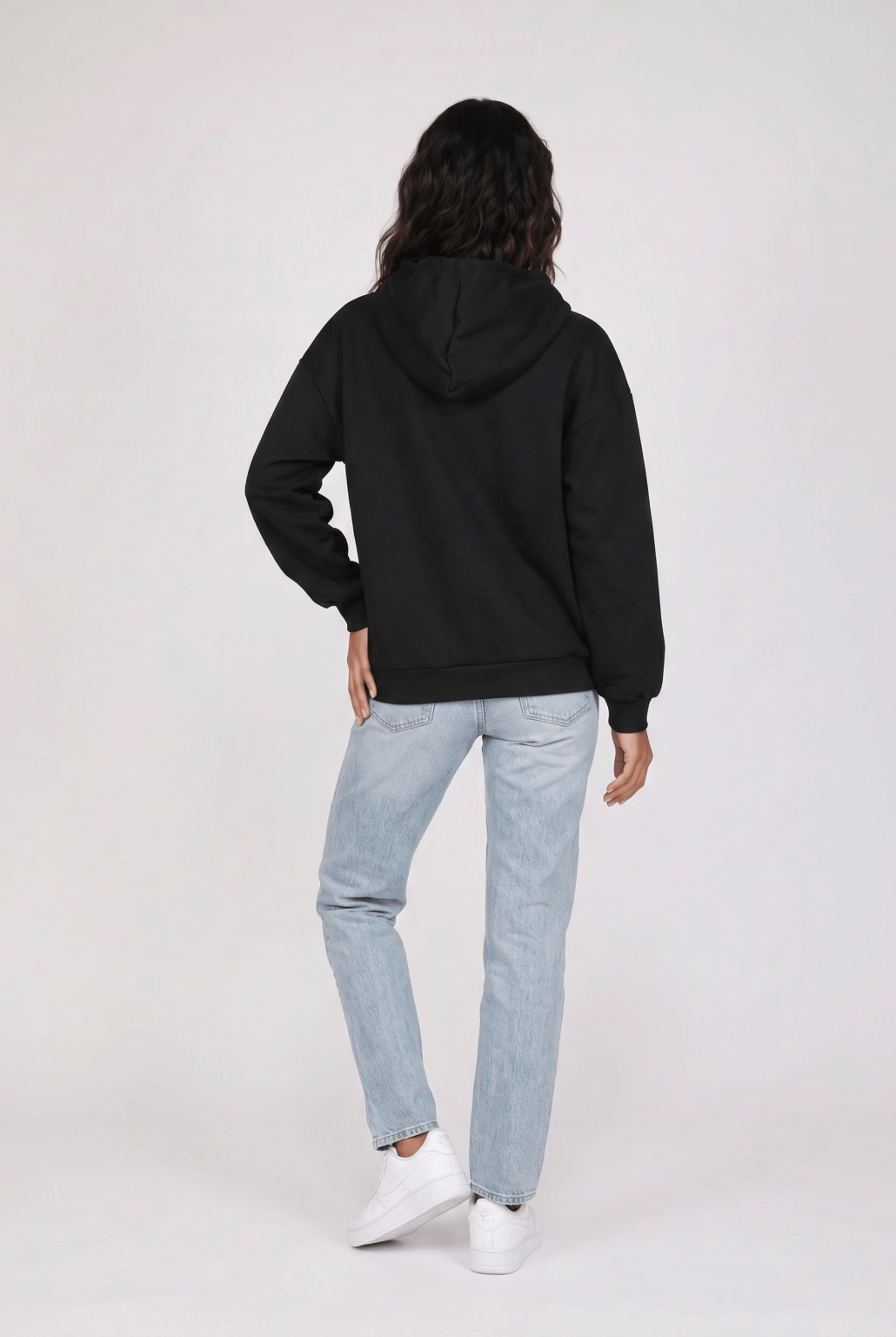 czarna bluza z kapturem print