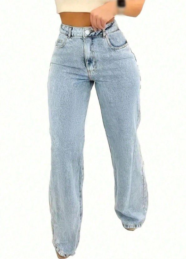 NIEBIESKIE SPODNIE JEANS WYSOKI STAN