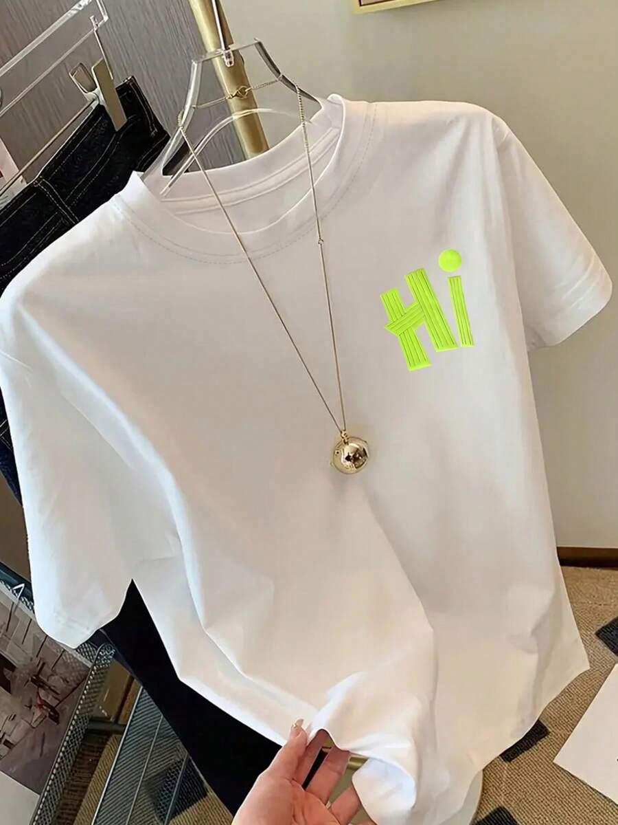 biały t-shirt print