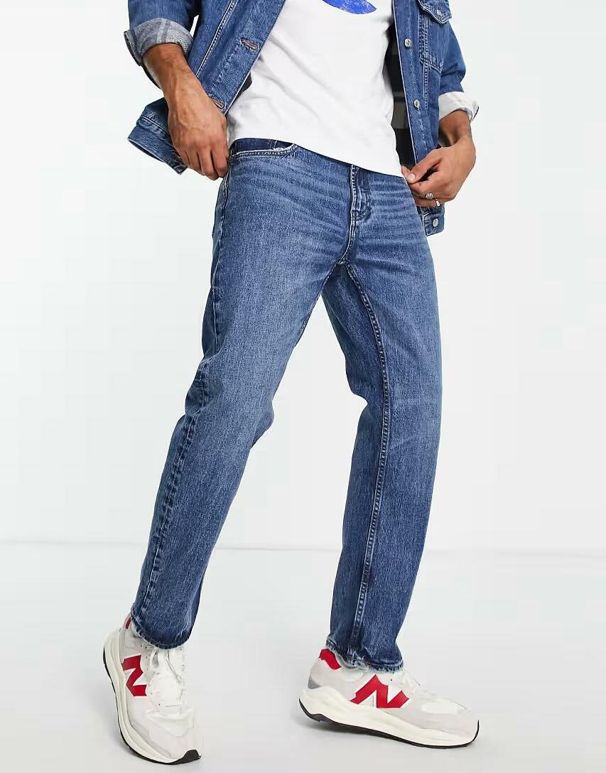 NIEBIESKIE SPODNIE JEANS VINTAGE ZAMEK