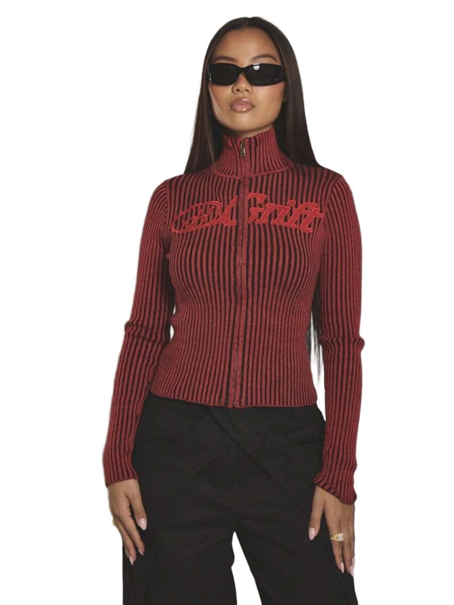 DZIANINOWY SWETER ZIP 