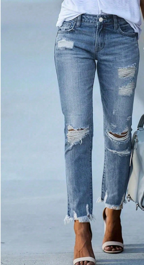 spodnie jeans przetarcia