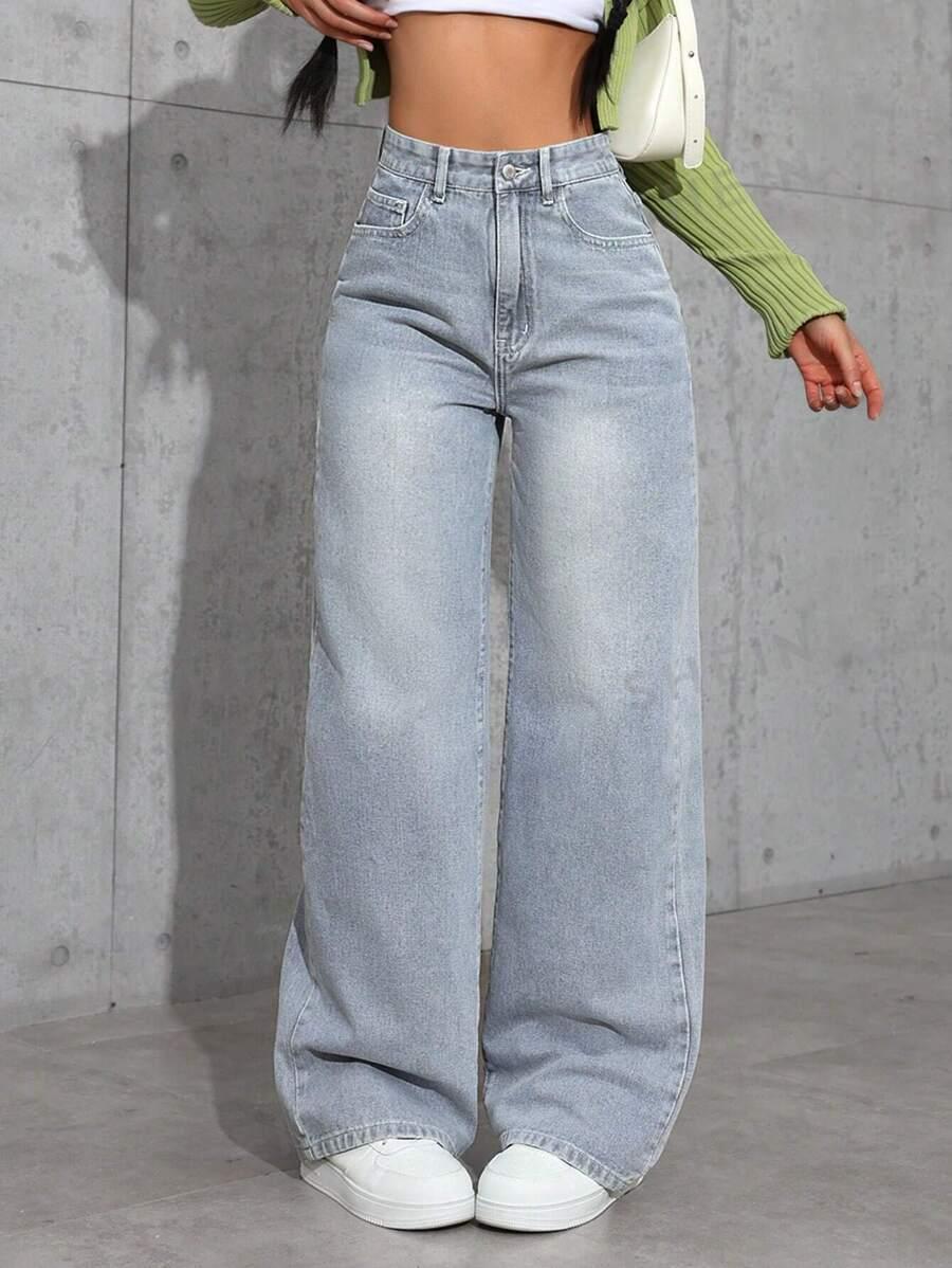 szare spodnie jeans wysoki stan