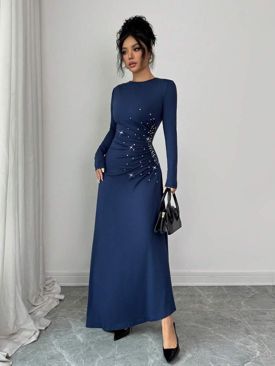 niebieska maxi sukienka 
