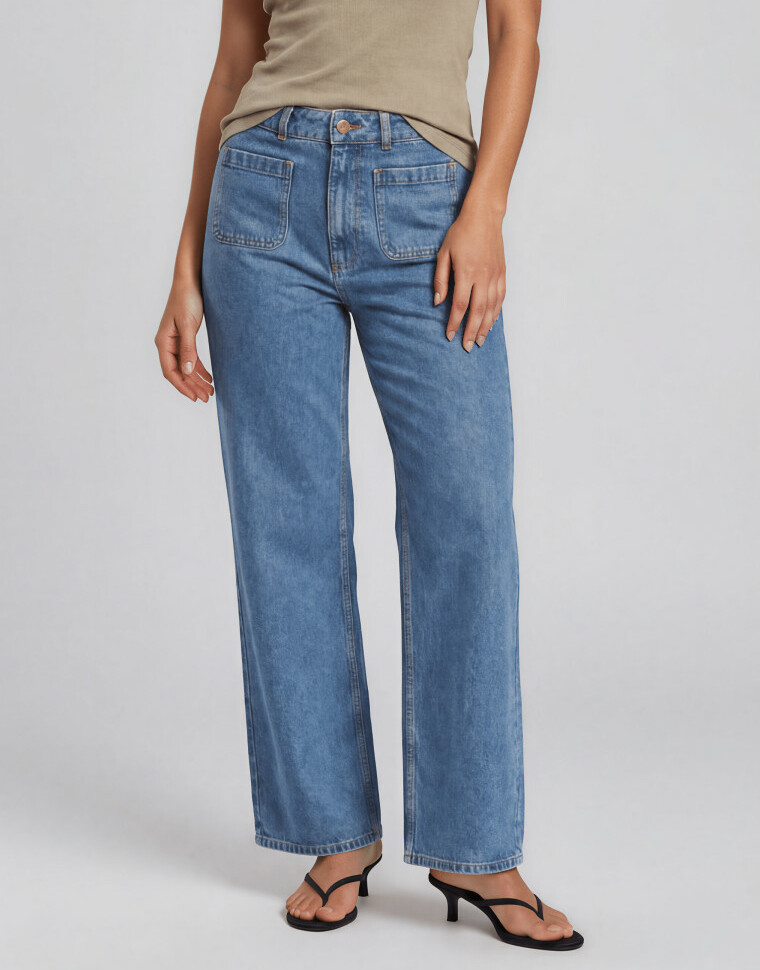 szerokie spodnie jeans