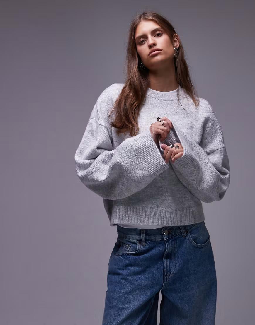 SZARY SWETER OVERSIZE