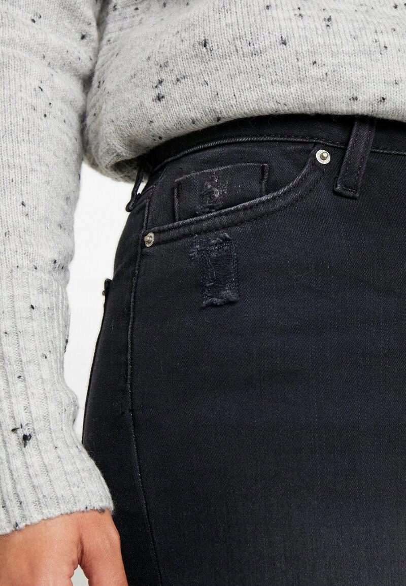 SZARE SPODNIE JEANS PRZETARCIA 