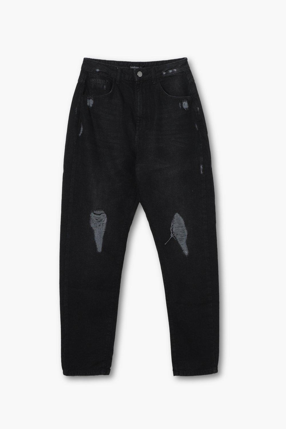 MOMJEANS DŻINSY Z WYSOKIM STANEM PRZETARCIA