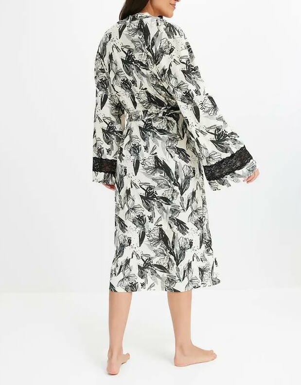 SZLAFROK KIMONO Z WISKOZĄ