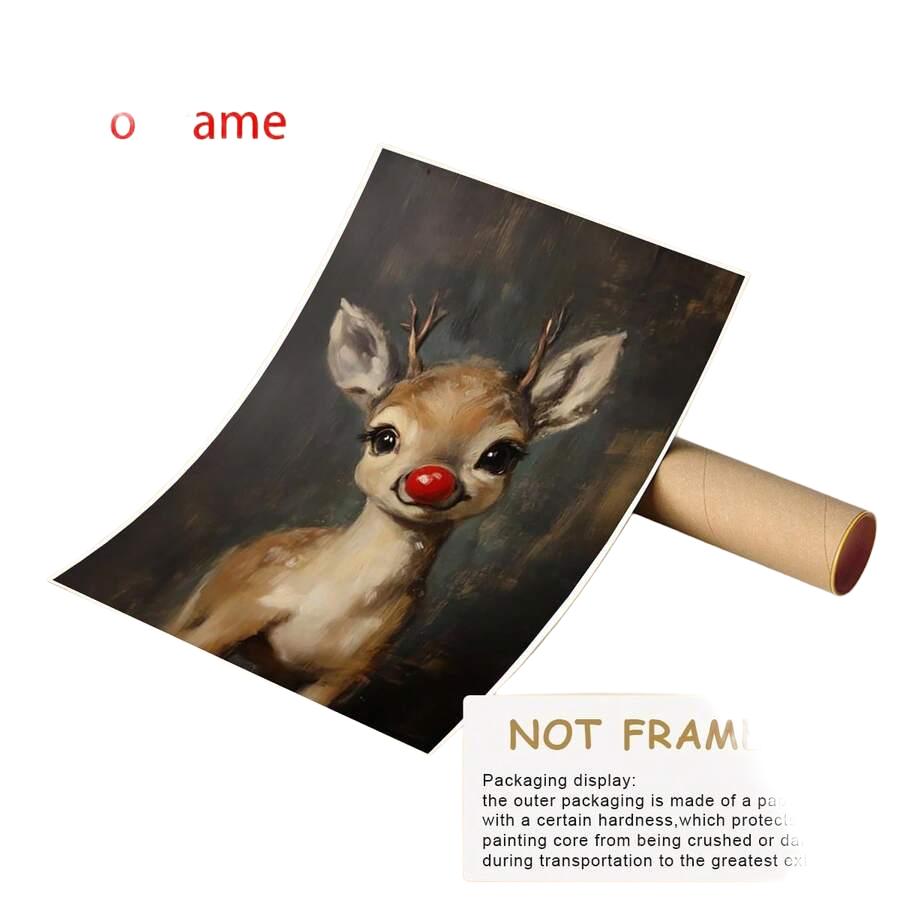 PLAKAT Z RENIFEREM DEKORACJA ŚCIENNA 