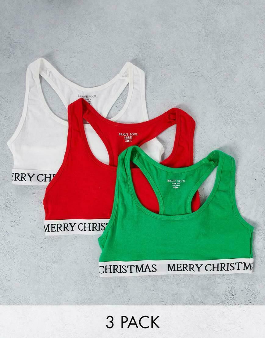 BIUSTONOSZ TOP MERRY CHRISTMAS 3-PACK 