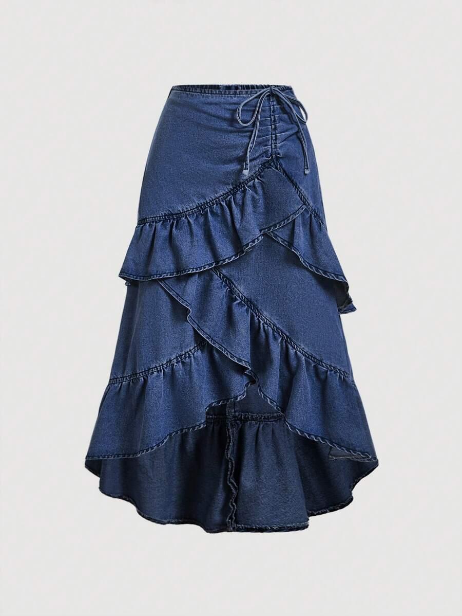 NIEBIESKA MAXI SPÓDNICA JEANS