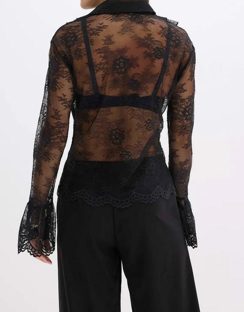 BLUZA KORONKOWA CZARNA