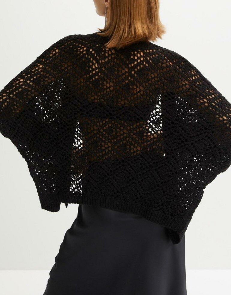 AŻUROWY SWETER DAMSKI PLUS SIZE NARZUTKA