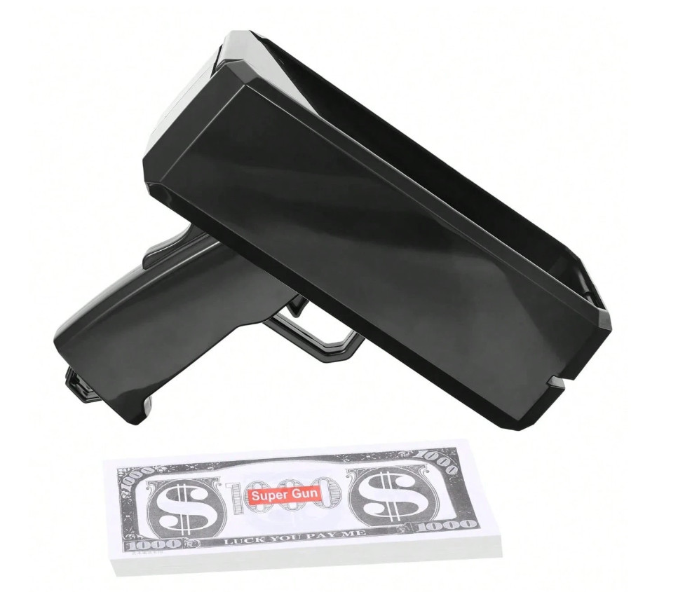 czarny  PISTOLET NA SZTUCZNE BANKNOTY