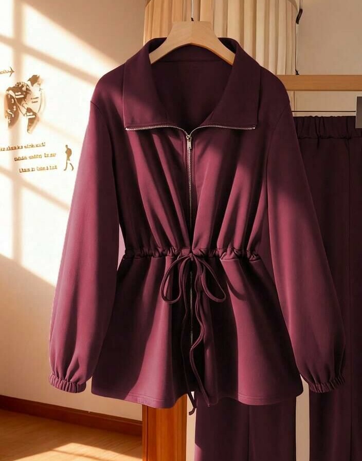 bordowa bluza zip
