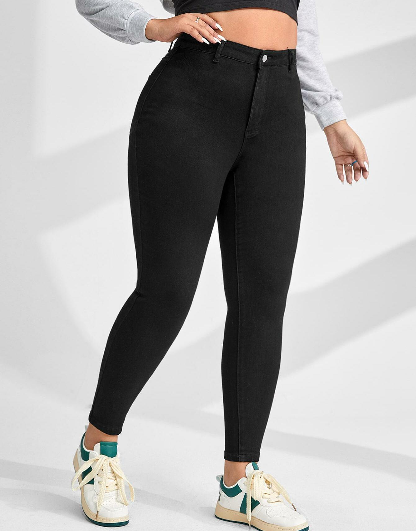 CZARNE SPODNIE JEANS 