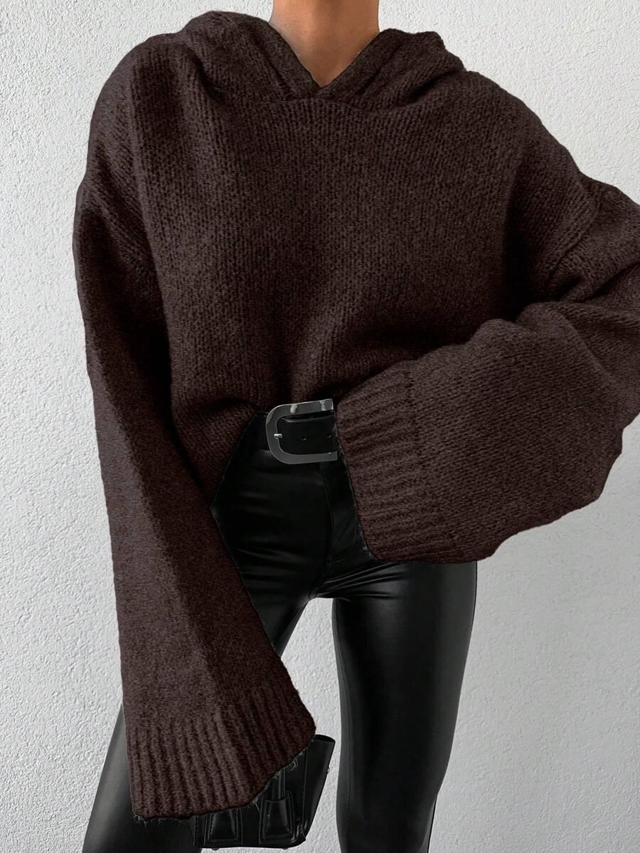 brązowy sweter kaptur