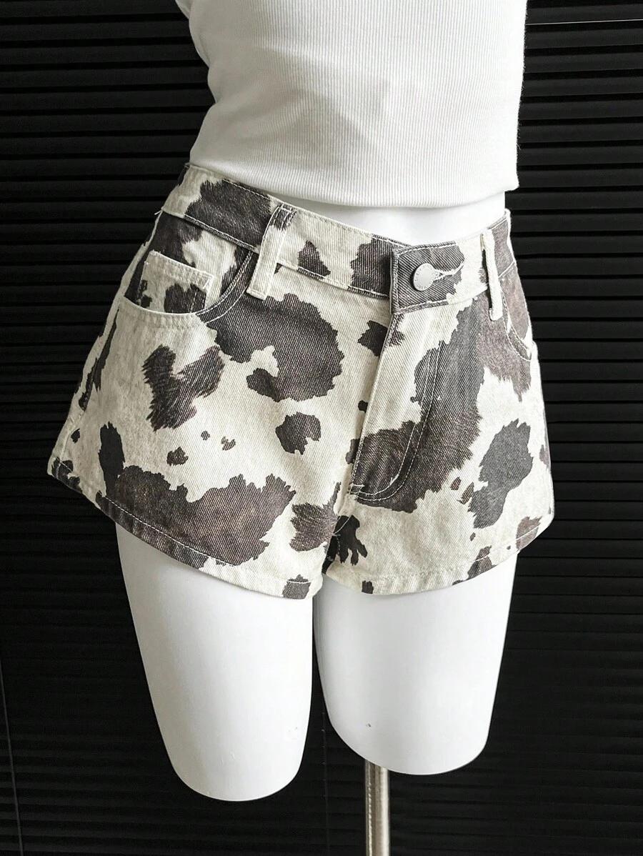 spodenki jeans animal print