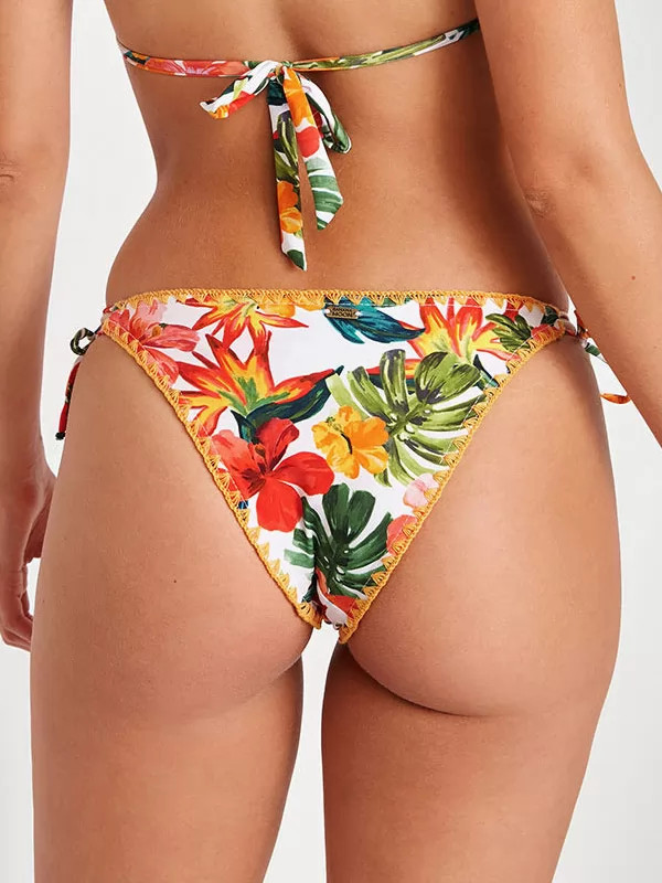 dół od bikini tropical print wiązanie