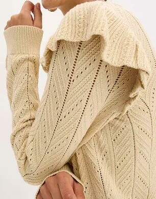 SWETER ROZPINANY AŻUROWY Z BAWEŁNY
