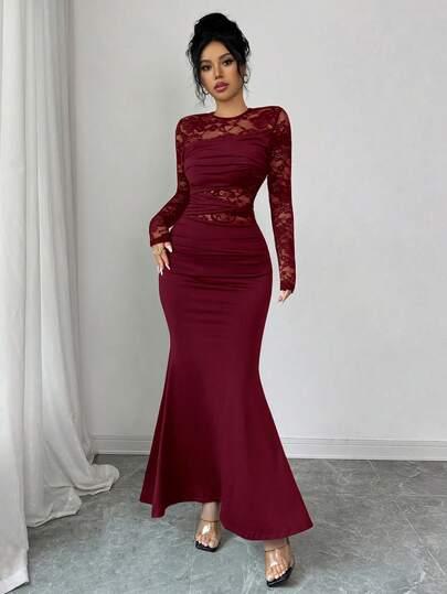 czerwona sukienka maxi