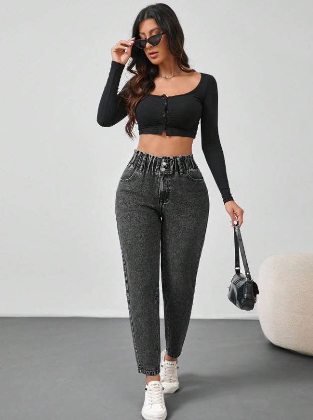 SPODNIE JEANS WYSOKI STAN