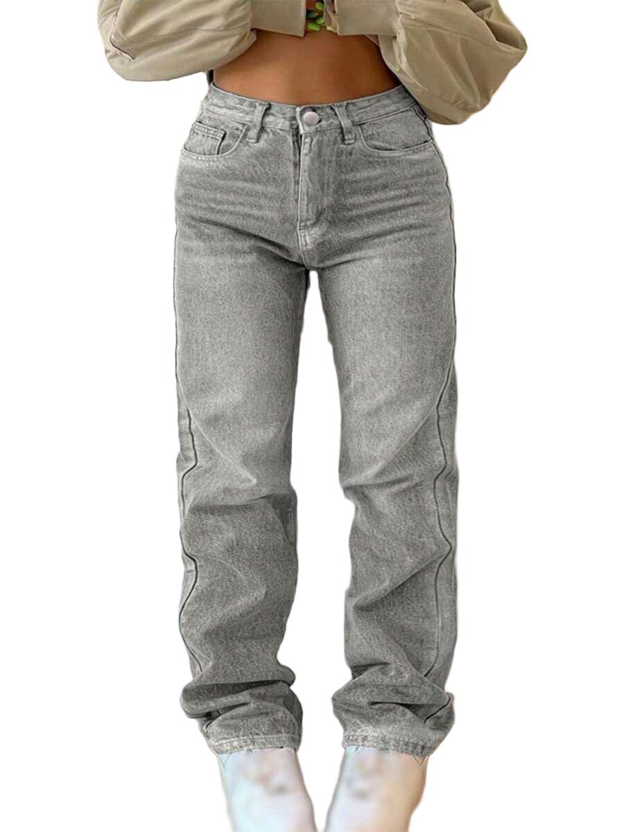 SZARE SPODNIE JEANS 