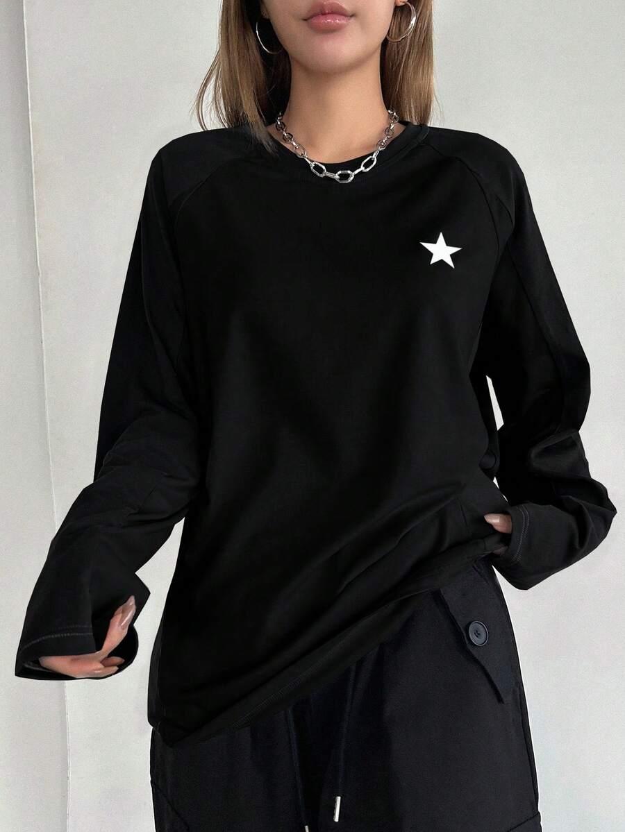 czarna bluzka oversize