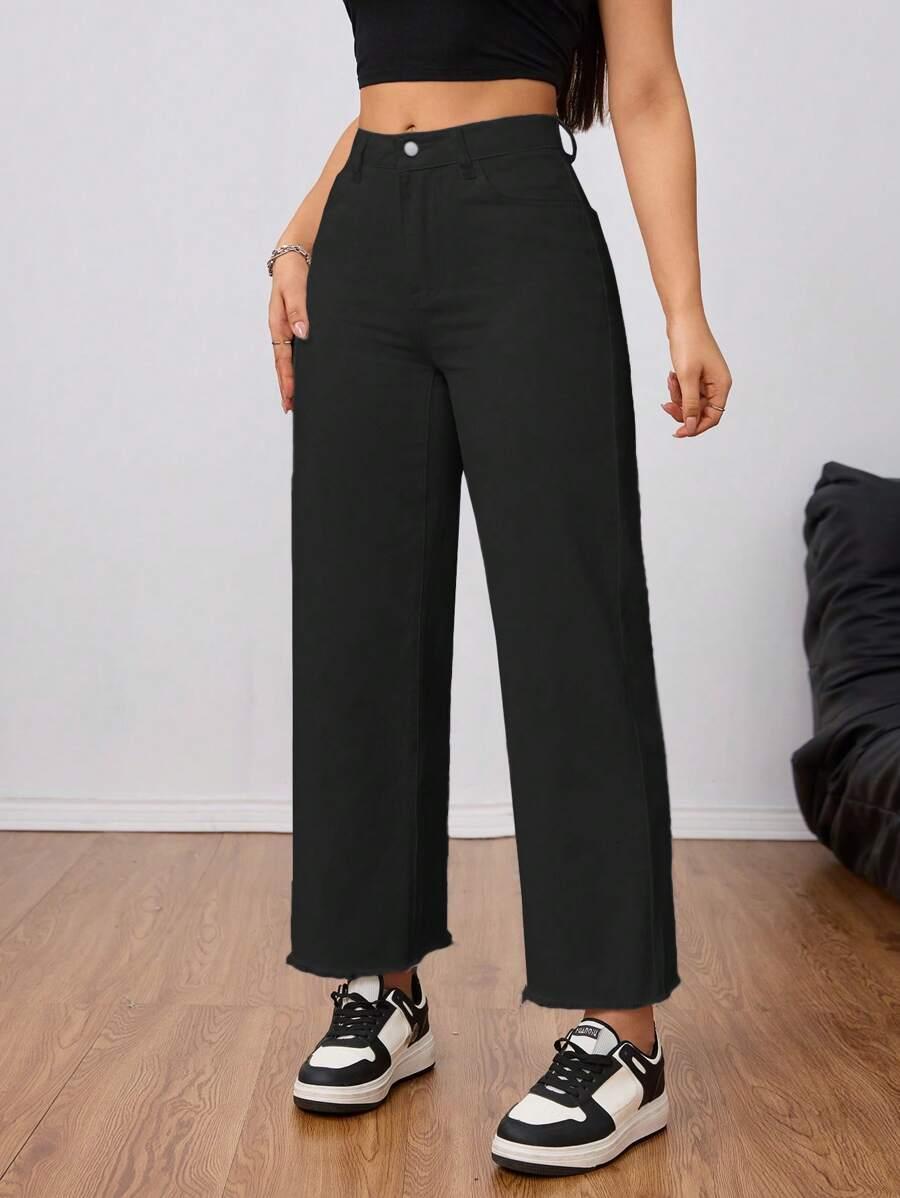 CZARNE SPODNIE JEANS 