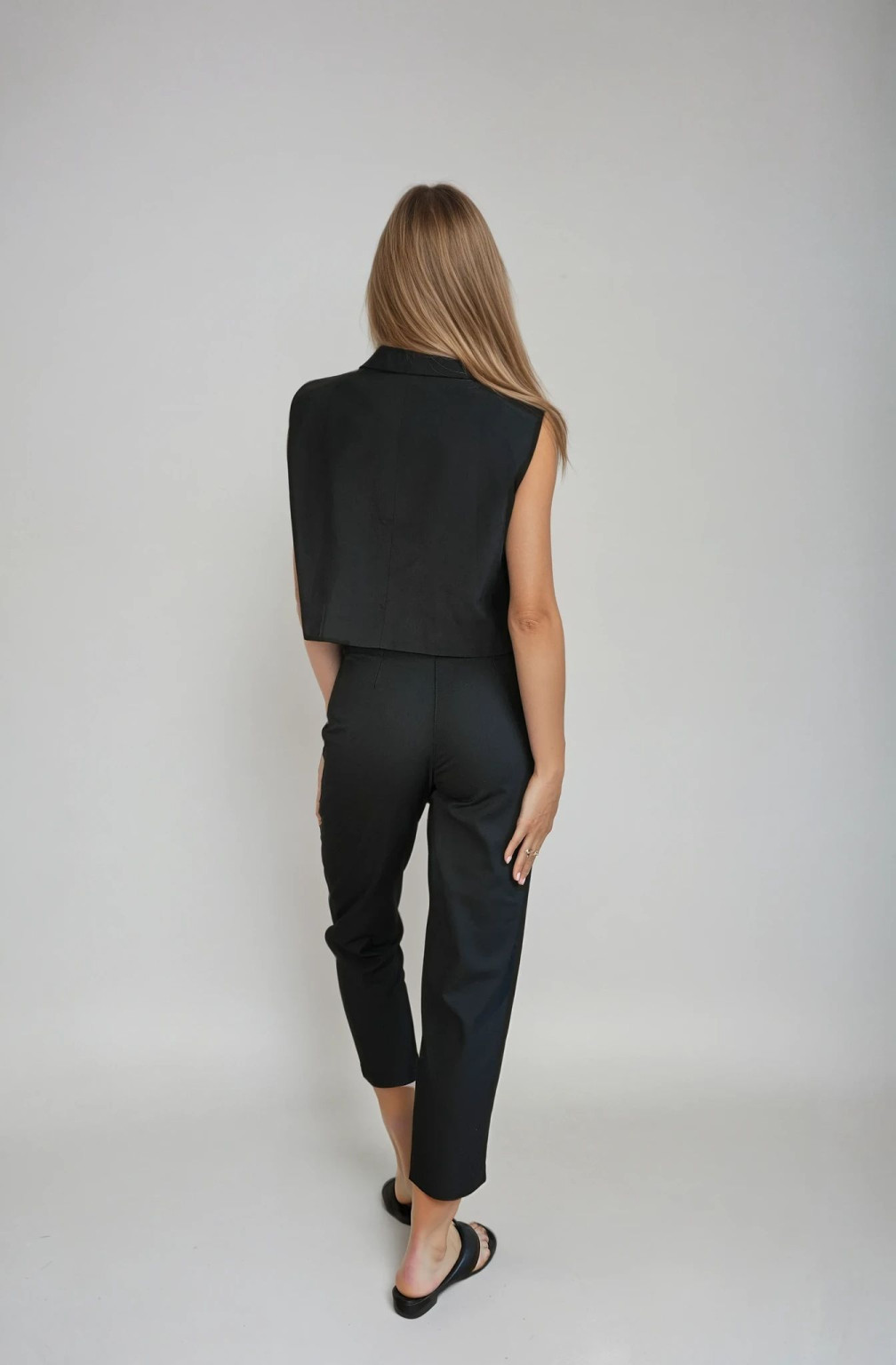 czarne spodnie casual zamek
