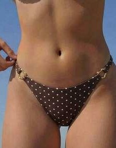 dół od bikini wzór groszki