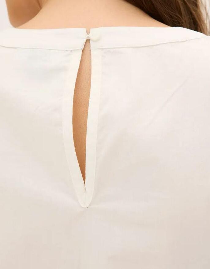 BAWEŁNIANA PLUS SIZE LUŹNA BLUZKA Z OKRĄGŁYM DEKOLTEM