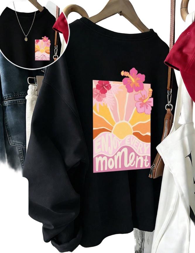 bluza okrągły dekolt nadruk