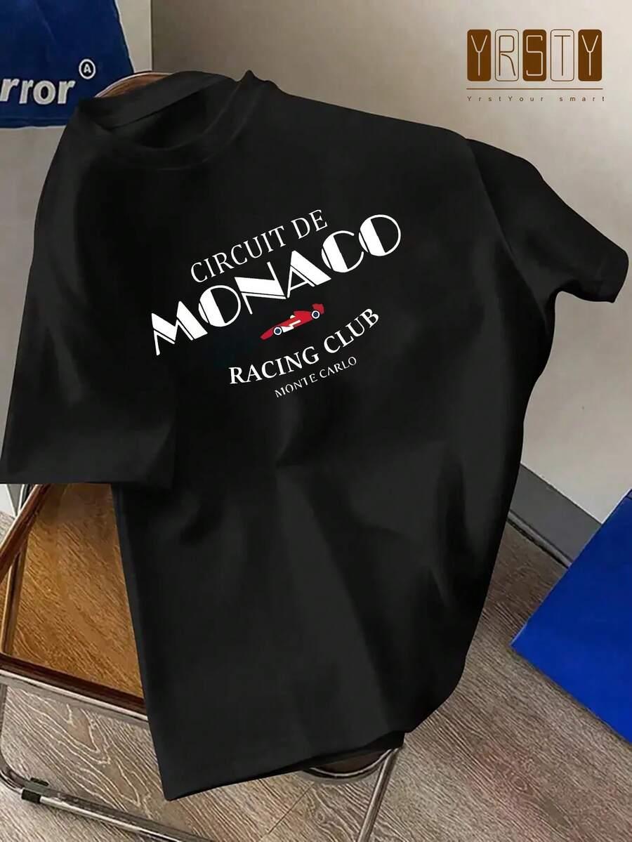czarny t-shirt nadruk