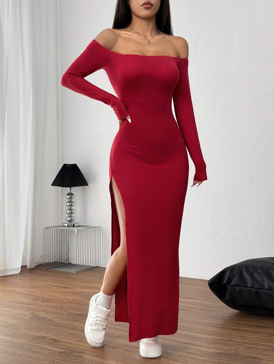 czerwona maxi sukienka 