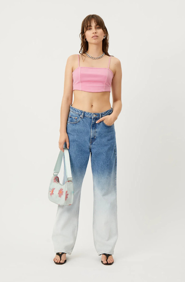 RÓŻOWY CROP TOP ZAMEK