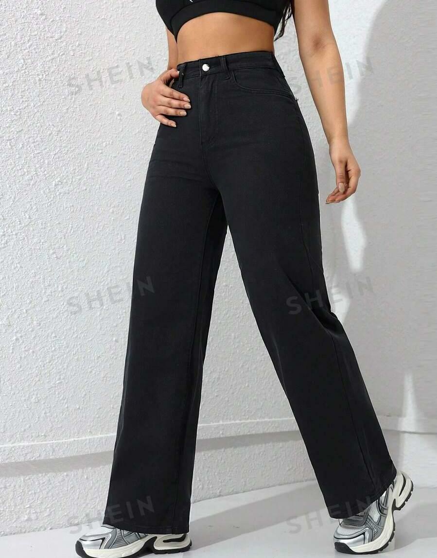 CZARNE SPODNIE JEANS 