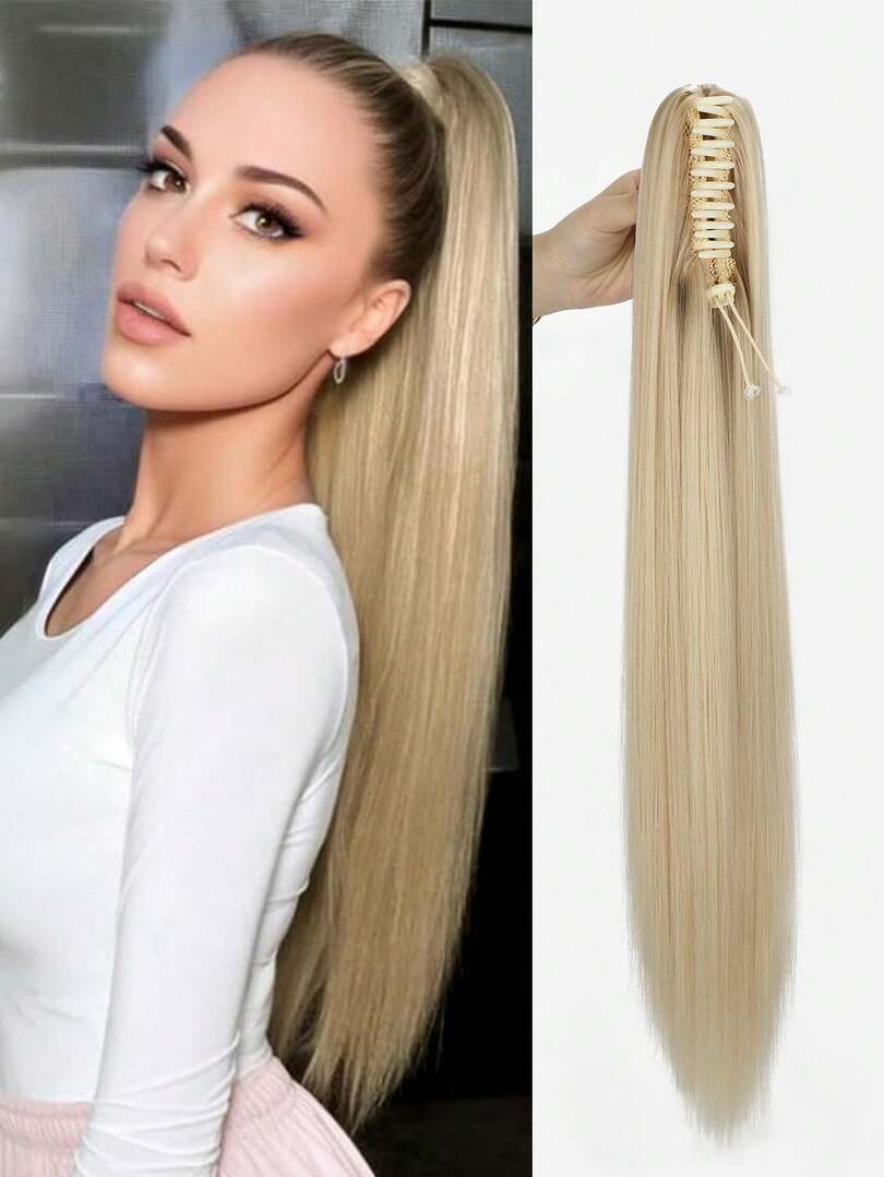 BLOND SYNTETYCZNE WŁOSY NA SPINCE 66CM