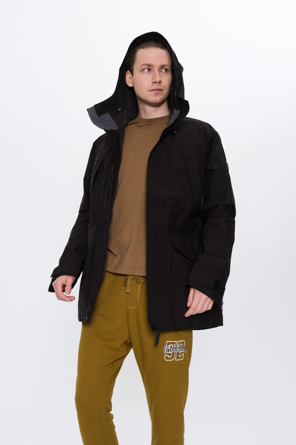 CZARNA KURTKA PARKA z kapturem 2500015-19010