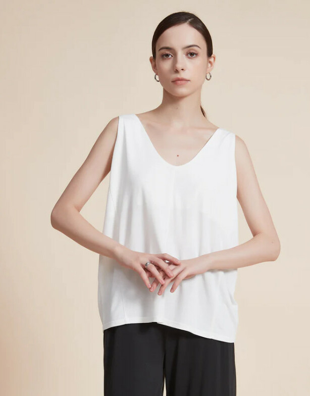 biały top v neck