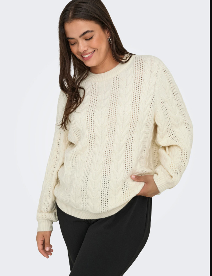 beżowy sweter dzianina 