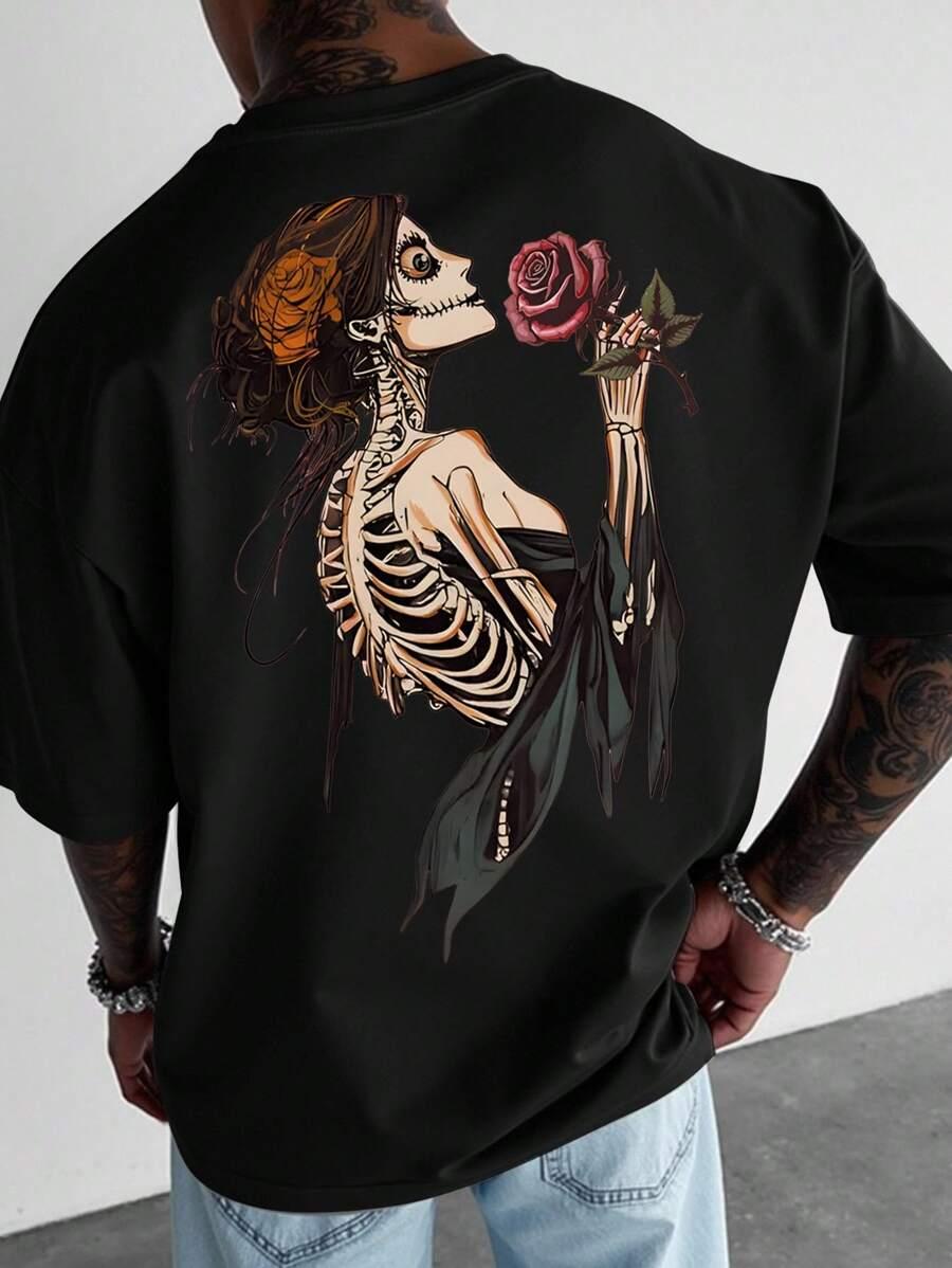 CZARNY T-SHIRT PRINT 