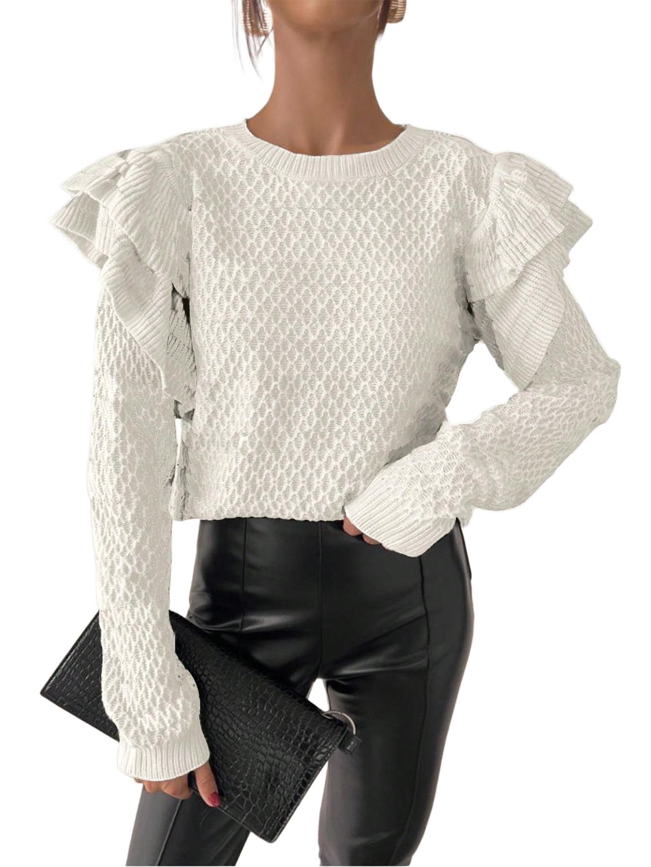 SWETER Z FALBANKAMI 