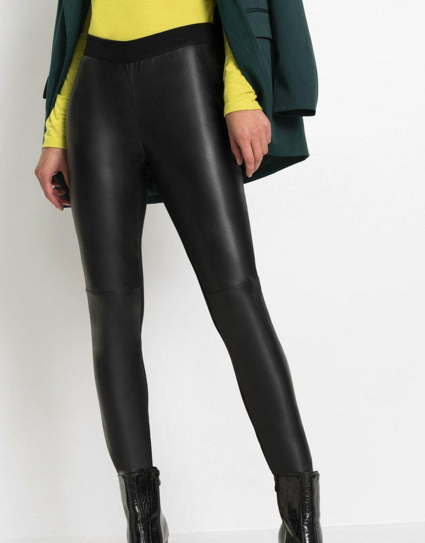 LEGGINSY Z WSTAWKĄ Z EKOSKÓRY