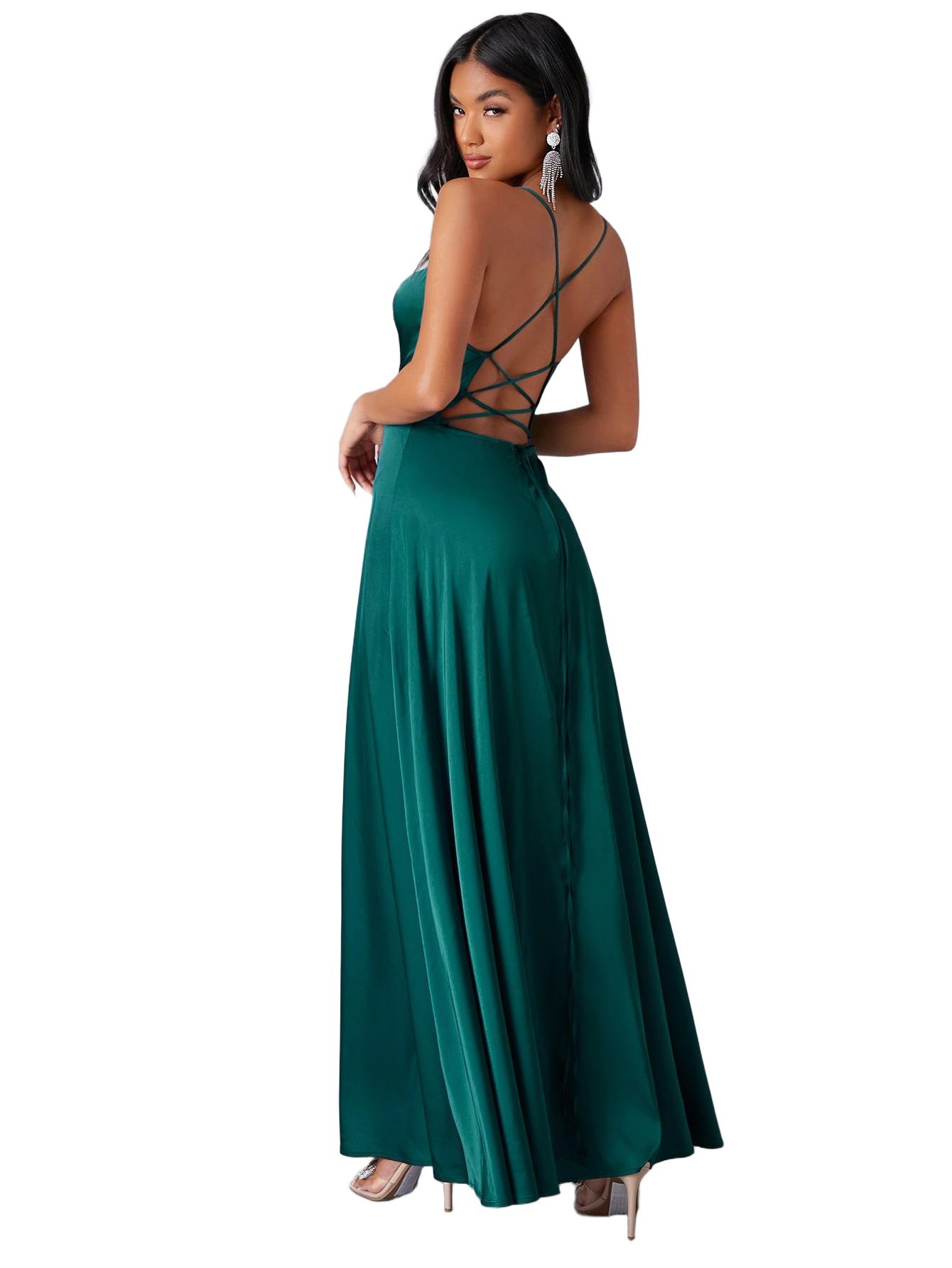 KOKTAJLOWA MAXI GLAMOUR SUKIENKA Z ODKRYTYMI PLECAMI 