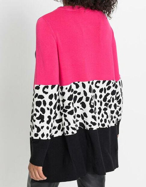 SWETER ROZPINANY W PANTERKĘ 