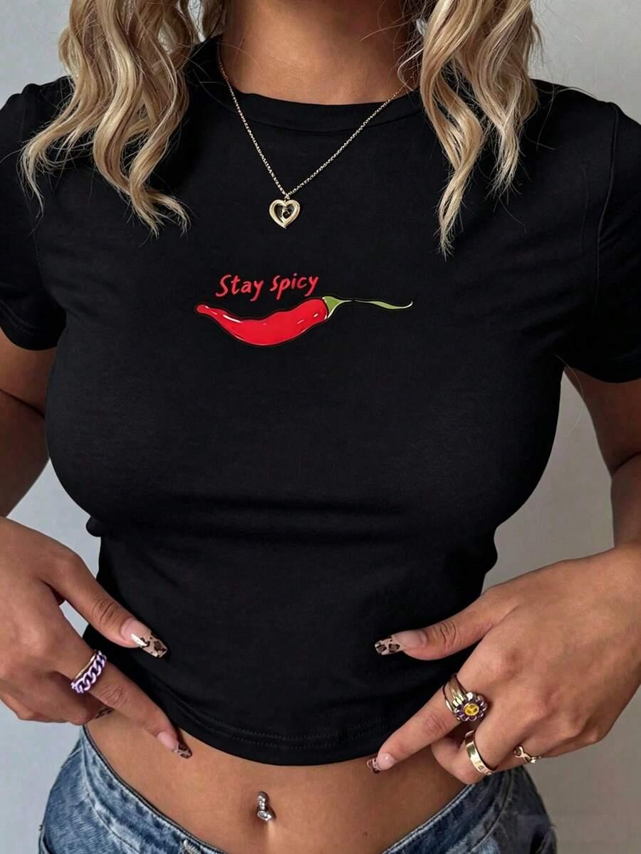 CZARNY TOP PRINT
