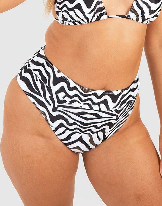 DÓŁ OD BIKINI WYSOKI STAN ZEBRA PRINT